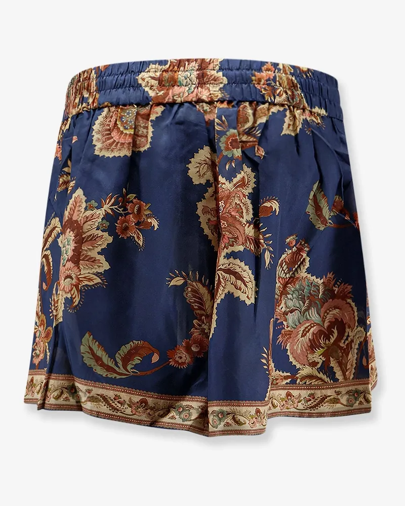 Zimmermann Women's Shorts Aster Relaxed Silk Blue Blue