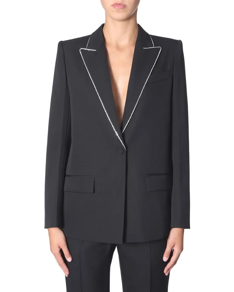 Givenchy Wool with Strass Detailing Blazer — Black Black