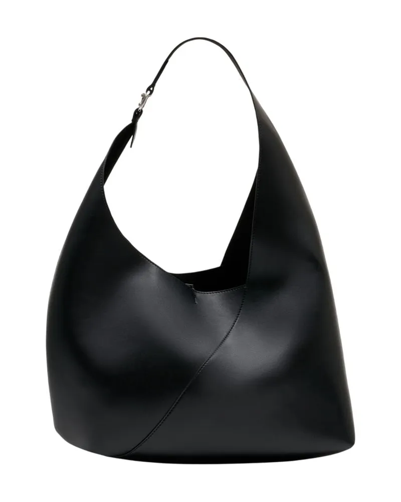 Samsøe & Samsøe Women's Sakaia 15944 Shoulder Bag - Samsøe Leather Black Calfskin Shoulder-Hobo-Bags Black