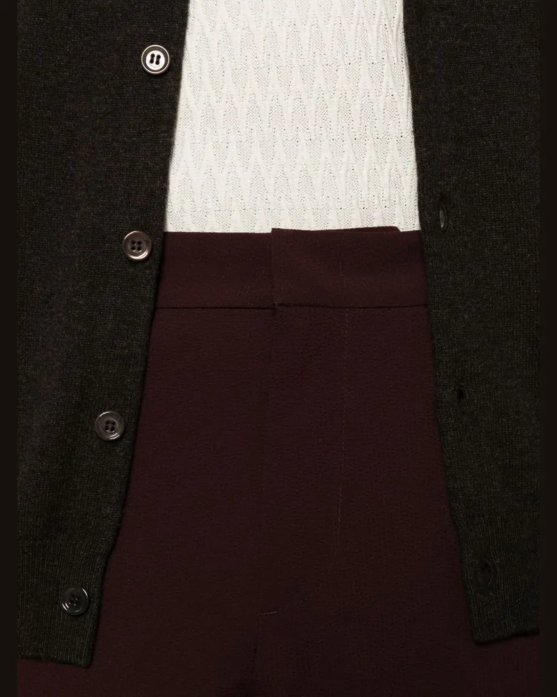 Emporio Armani Textured Chino Trousers — Brown Brown