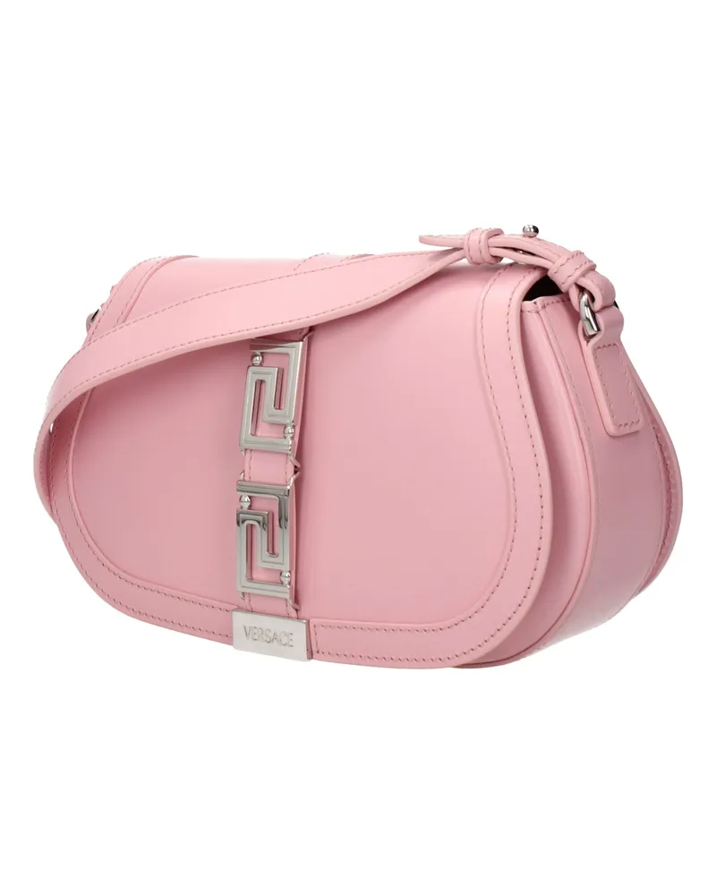 Versace Women's Pink Leather Shoulder Bag Pink