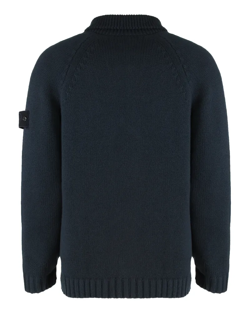 Stone Island Cashmere with Removable Padded Lining Cardigan — Blue Blue