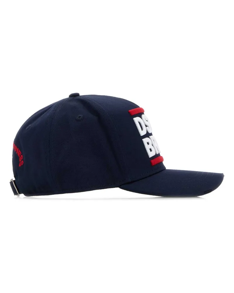 Dsquared2 Men's Midnight Blue Cotton Baseball Cap 3073 Exterior: Cappelli Hat Navy