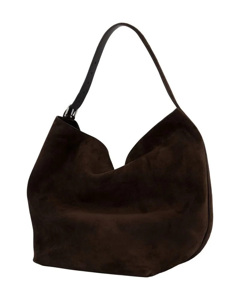 Totême Women's Belted Shopper Bag -  Leather Brown Calfskin Totes-Shopping-Bags Brown