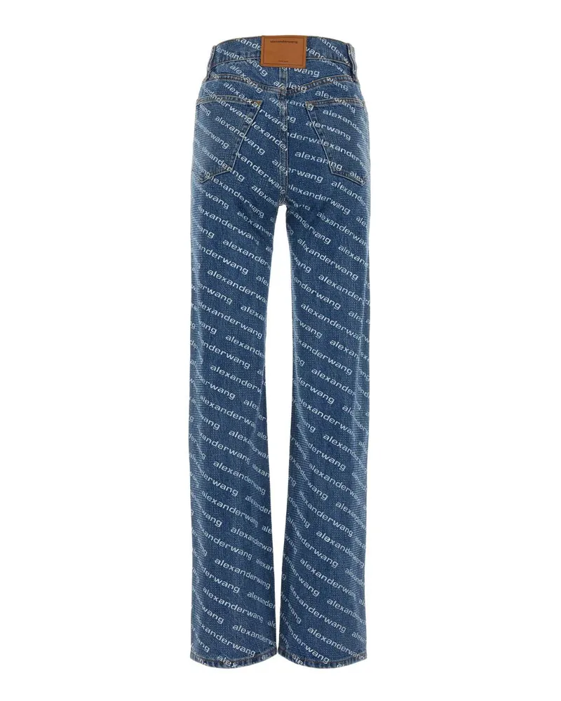 Alexander Wang Women's Printed Denim Jeans Deepbluewhite Exterior: Cotton Blue