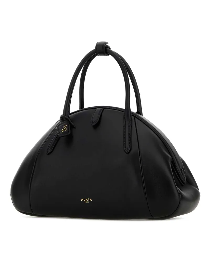 Alaïa Calfskin Leather Top Handle Bag — Black Black