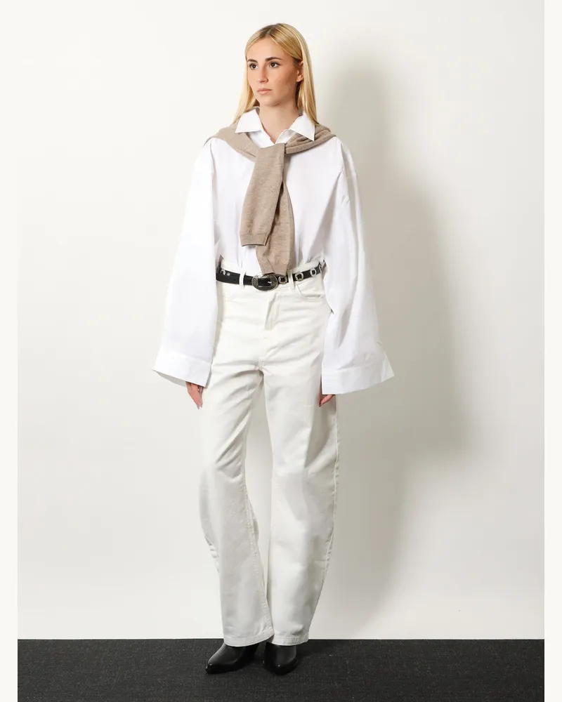 FRANKIE Shop Women's Denim Trousers Nelton White Cotton White
