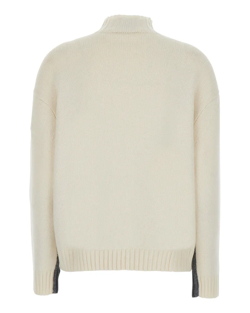 Semicouture Women's Winnie Two-Tone Cashmere Blend Sweater Grey Wool Tops Top Gray