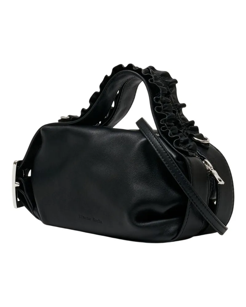 Simone Rocha Women's Mini Biker Frill Belt Bag -  Leather Black Calfskin Shoulder-Hobo-Bags Black