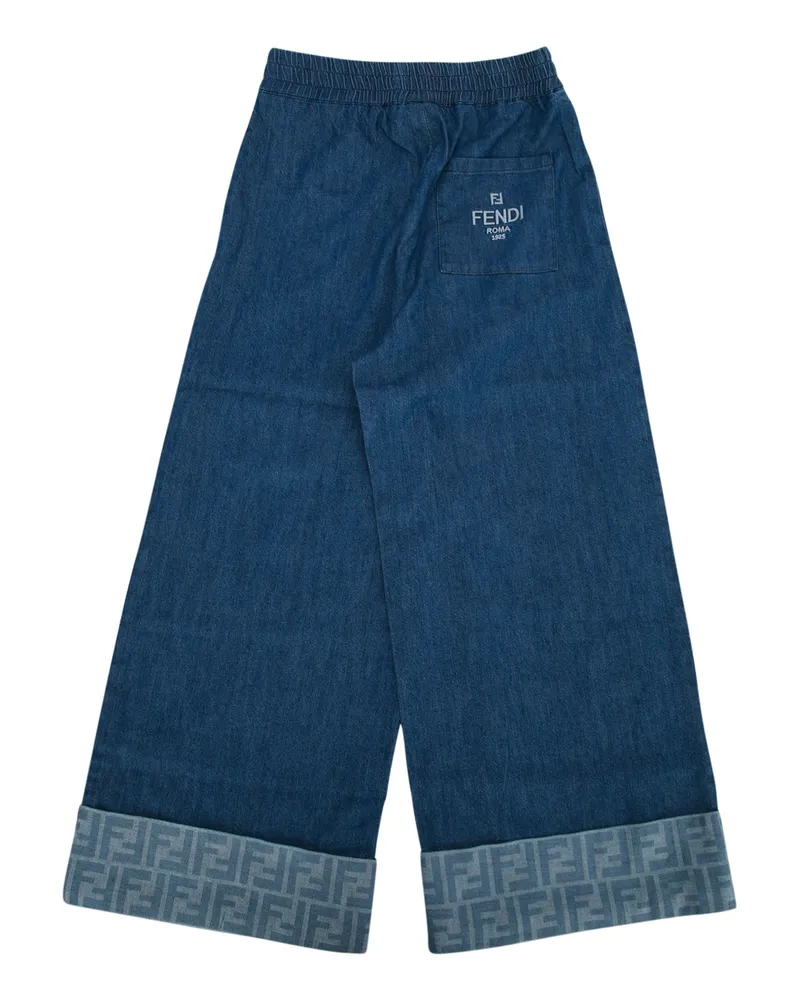 Fendi Boys' Pantalone Light Denim Darkblu Co+ricamo:pl Pantaloni Trousers Blue