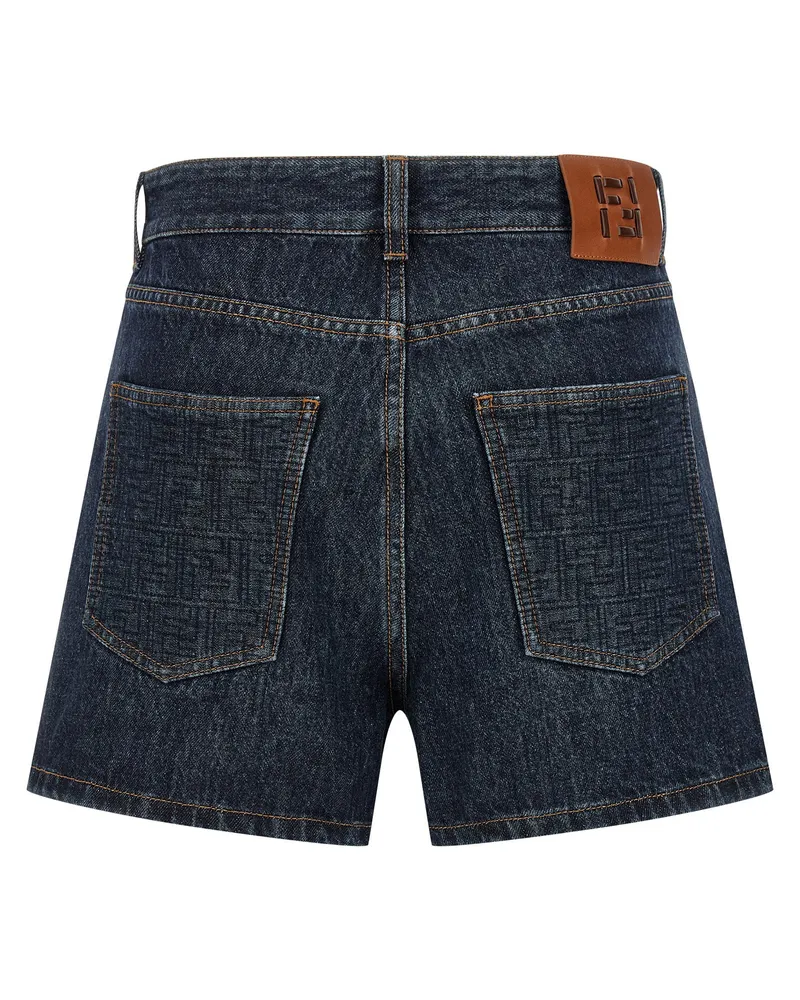 Fendi FF Padded Denim Shorts — Blue Blue