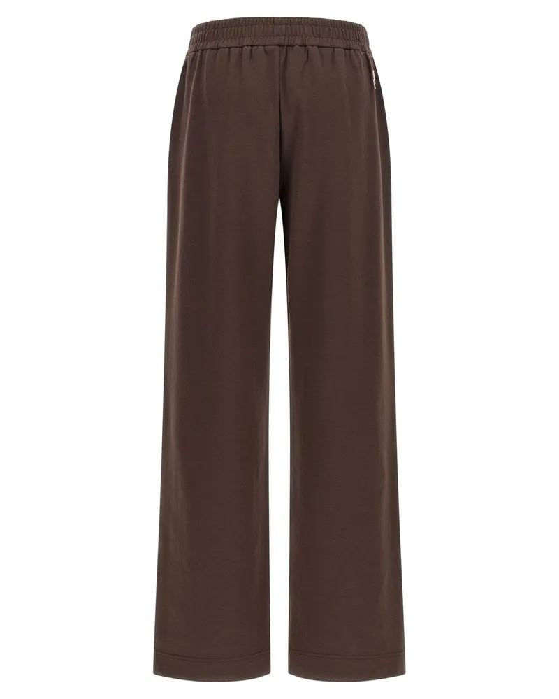 Moncler Double Knit Cotton Blend Joggers — Brown Brown