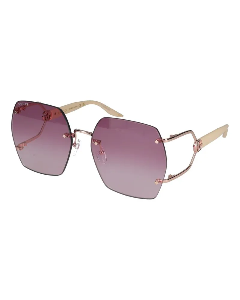 Gucci GG1562S Rimless Metal Sunglasses — Pink Pink