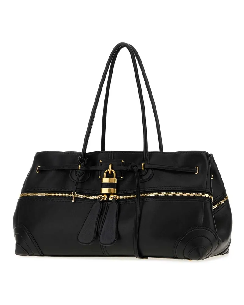 Chloé Lambskin Leather Shoulder Bag — Black Black