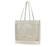 Perforated Leather Tote Bag — White
