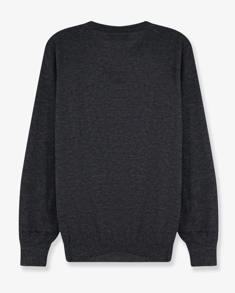 Brunello Cucinelli Men's Crew Neck Sweater Cashmere-Silk Grey Gray