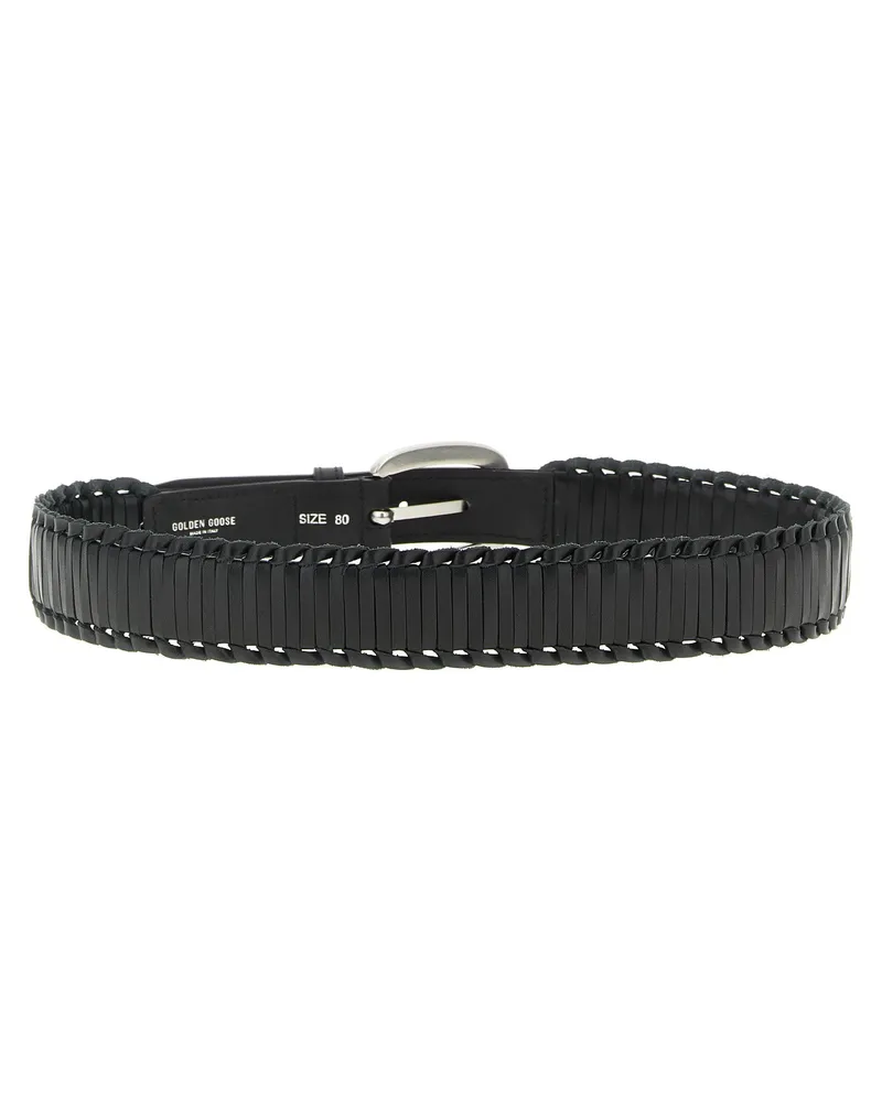 Golden Goose Women's Black Cowhide Regular Belt Black