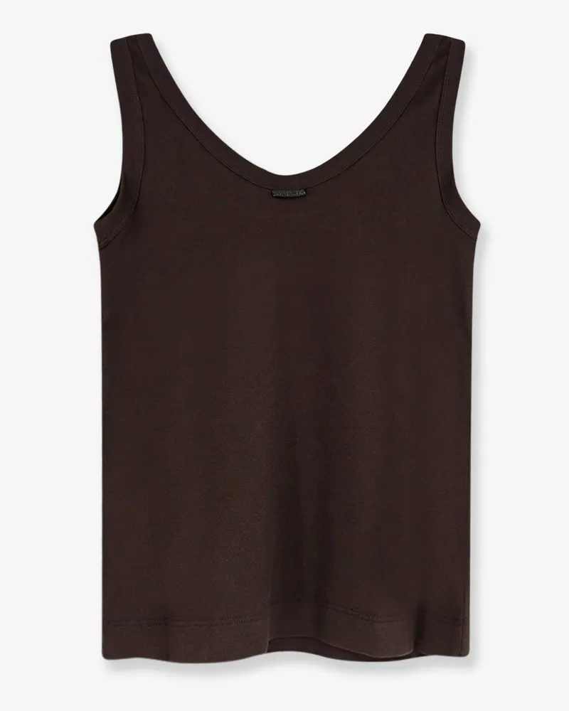 Brunello Cucinelli Women's Tank Top Cotton-Blend Brown T-Shirts & Jerseys Brown