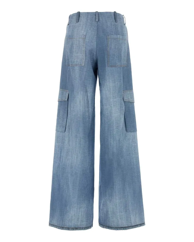 Ermanno Scervino D482p753emy S4217 Stampajeans Exterior: Viscose Pantaloni Trousers Blue