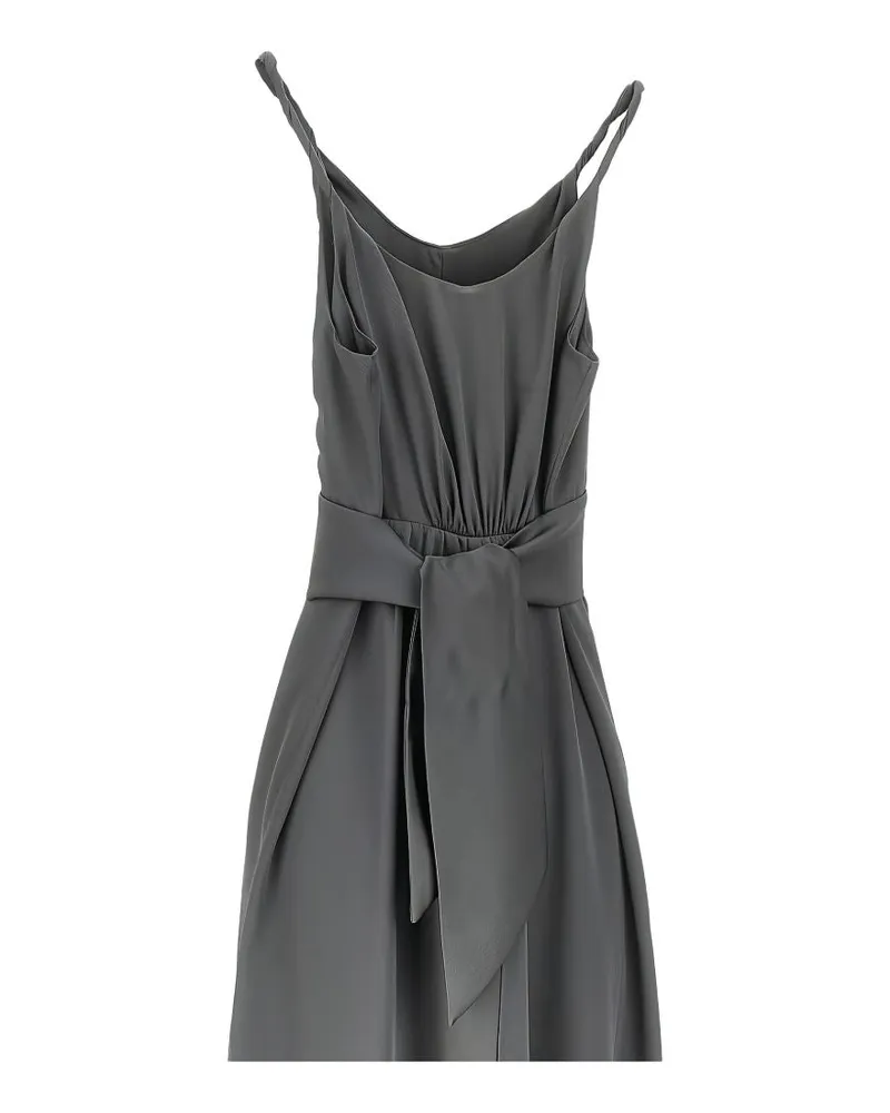 Emporio Armani V-Neck Bow Dress — Smoke Grey Grey