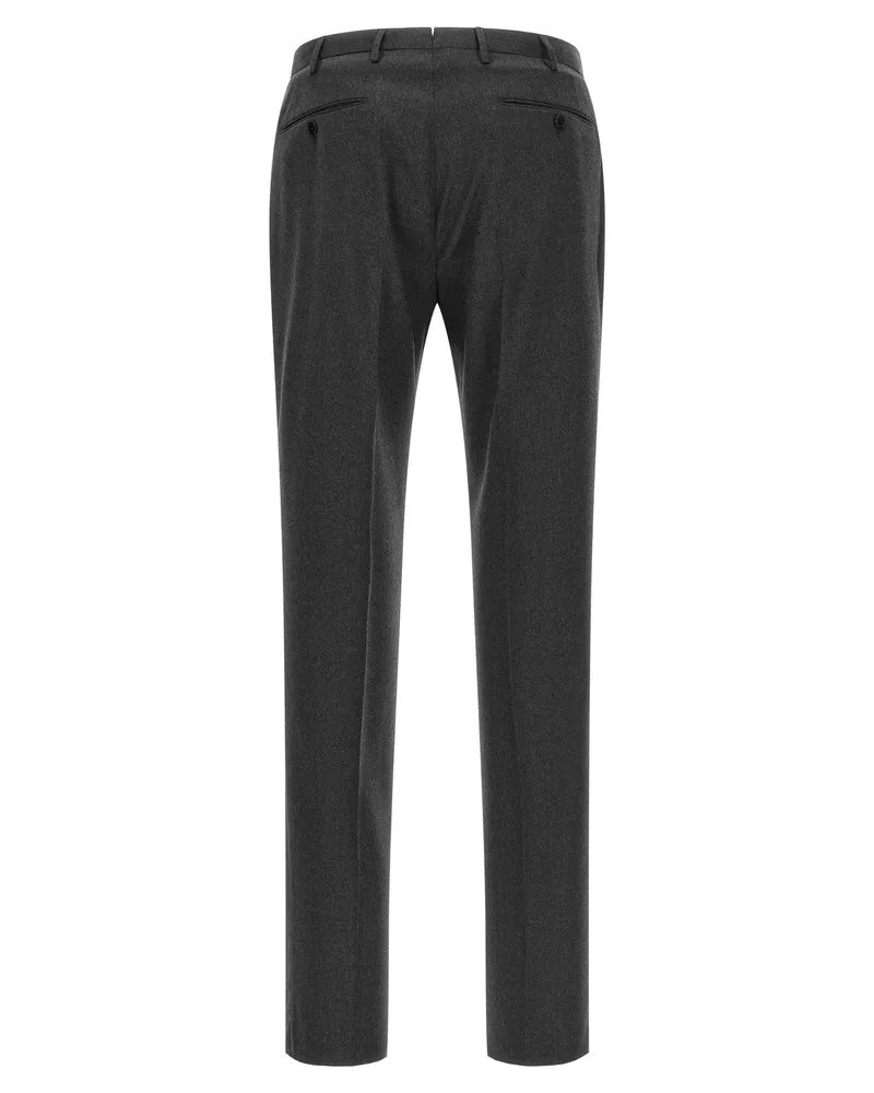 Incotex Virgin Wool Front Crease Trousers — Anthracite Anthracite