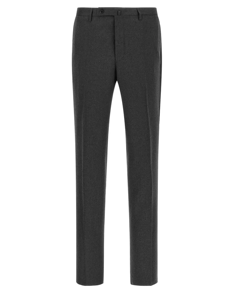 Incotex Virgin Wool Front Crease Trousers — Anthracite Anthracite