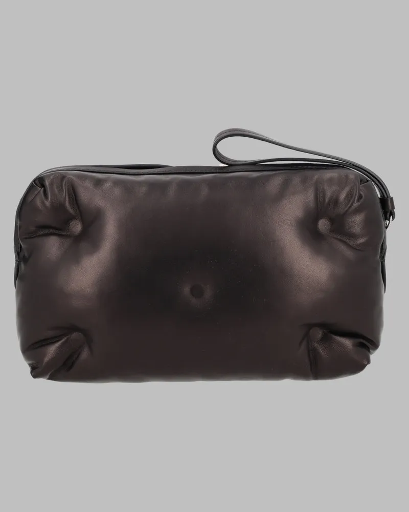 Maison Margiela Unisex Camera Bag Glam Slam Leather Black Clutch Black