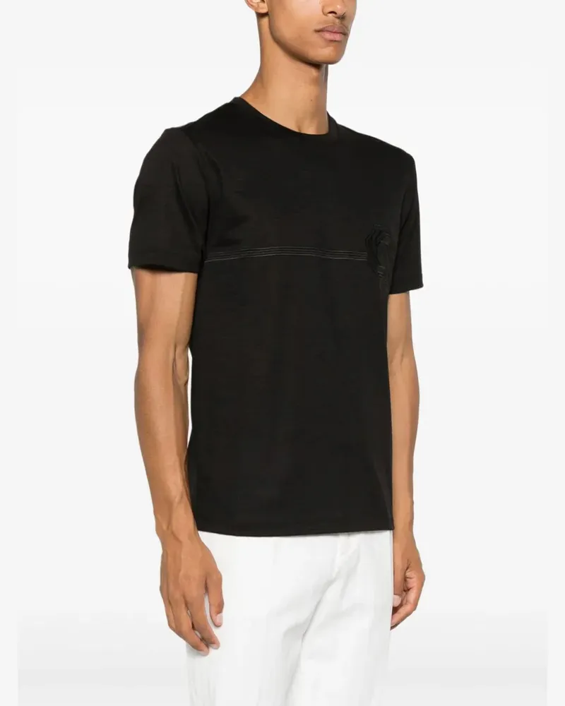 Stefano Ricci Women's Logo-Embroidered T-Shirt Aw24 Black