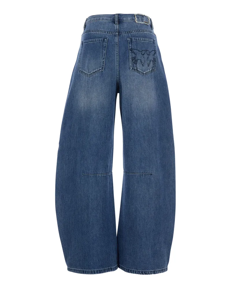 Pinko Women's Jeans With Bleach Effect Blue Cotton Blue