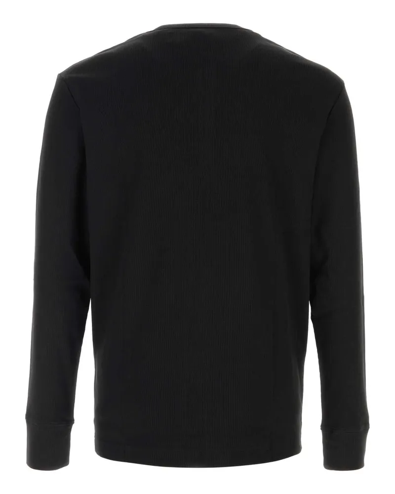 Burberry Ribbed Cotton-Elastane T-shirt — Black Black