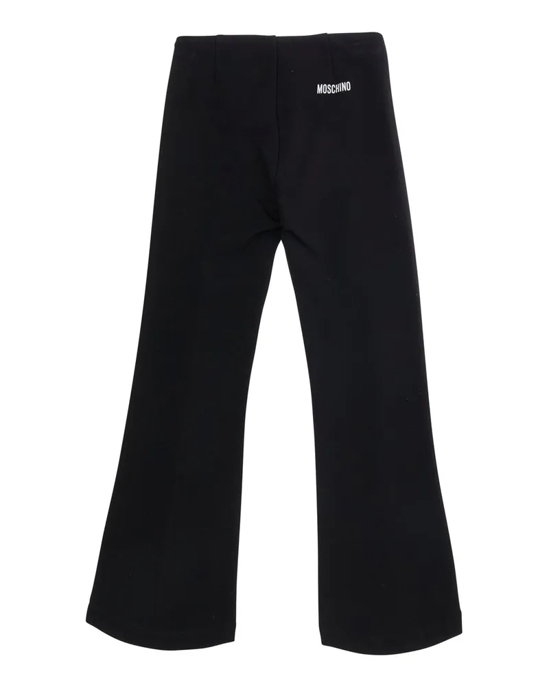 Moschino Girls' Trousers With Patches And Pockets Black Cotton Black