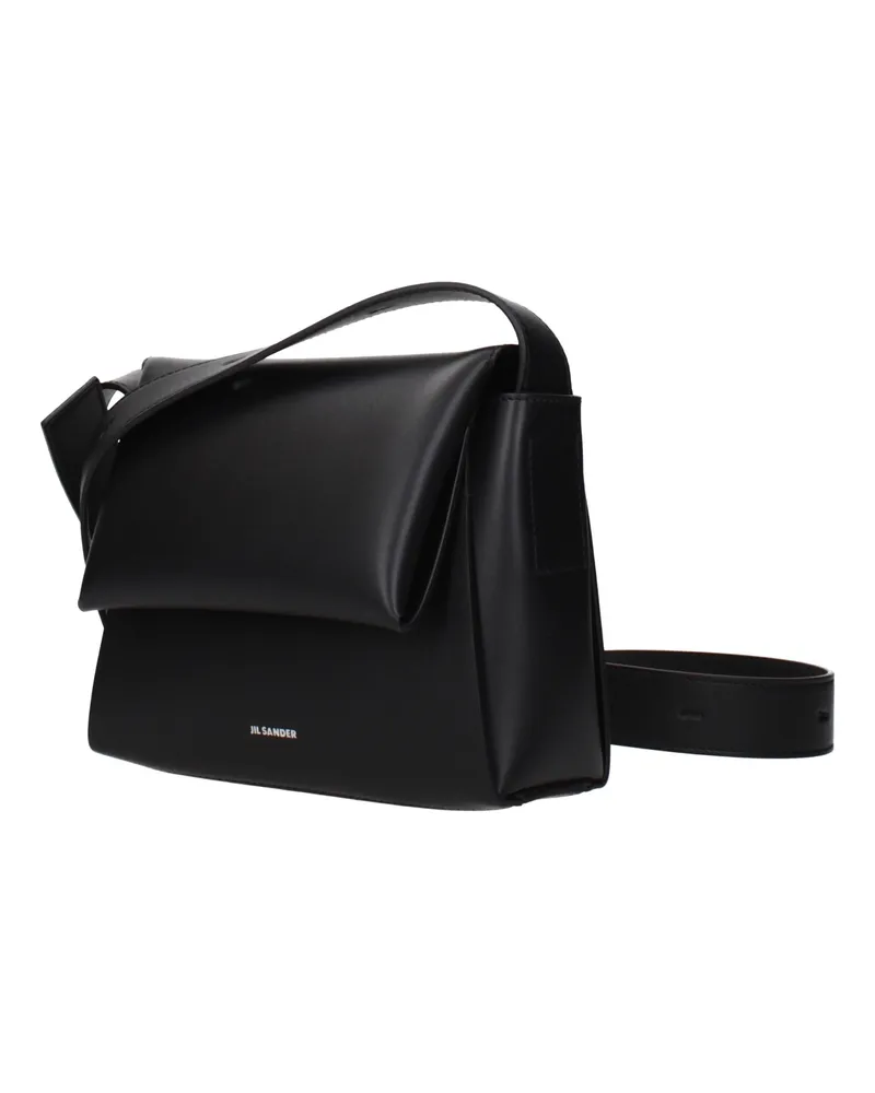 Jil Sander Women's Black Leather Crossbody Bag Black