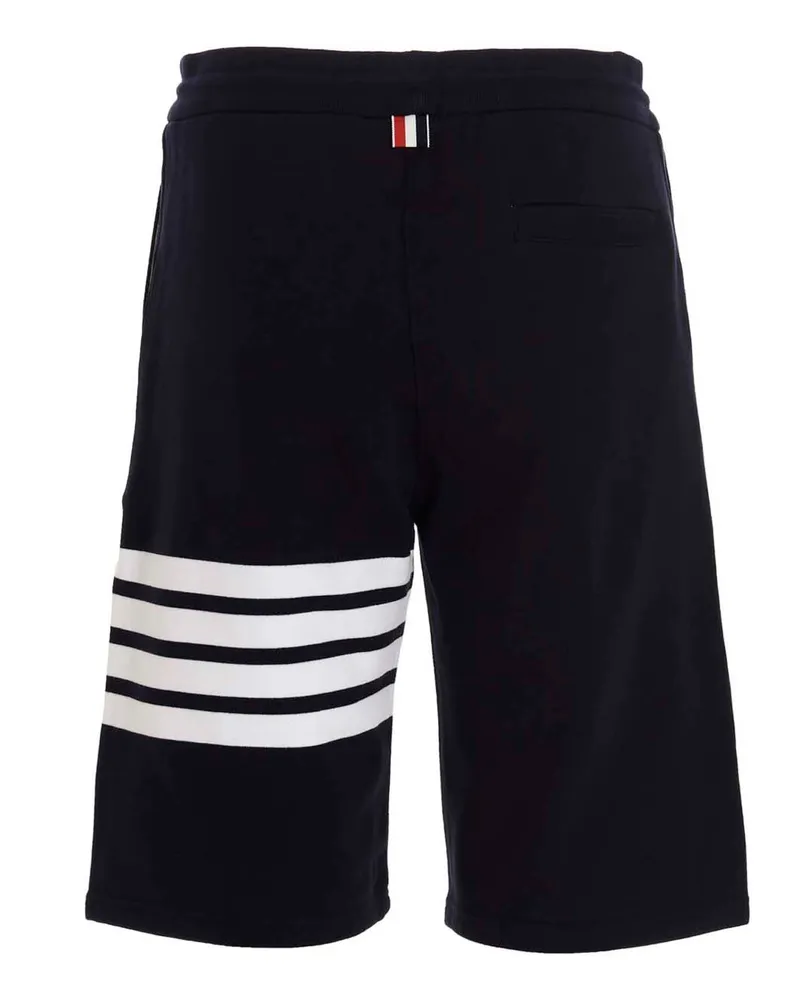 Thom Browne Men's Blue Cotton Bermuda Shorts Black