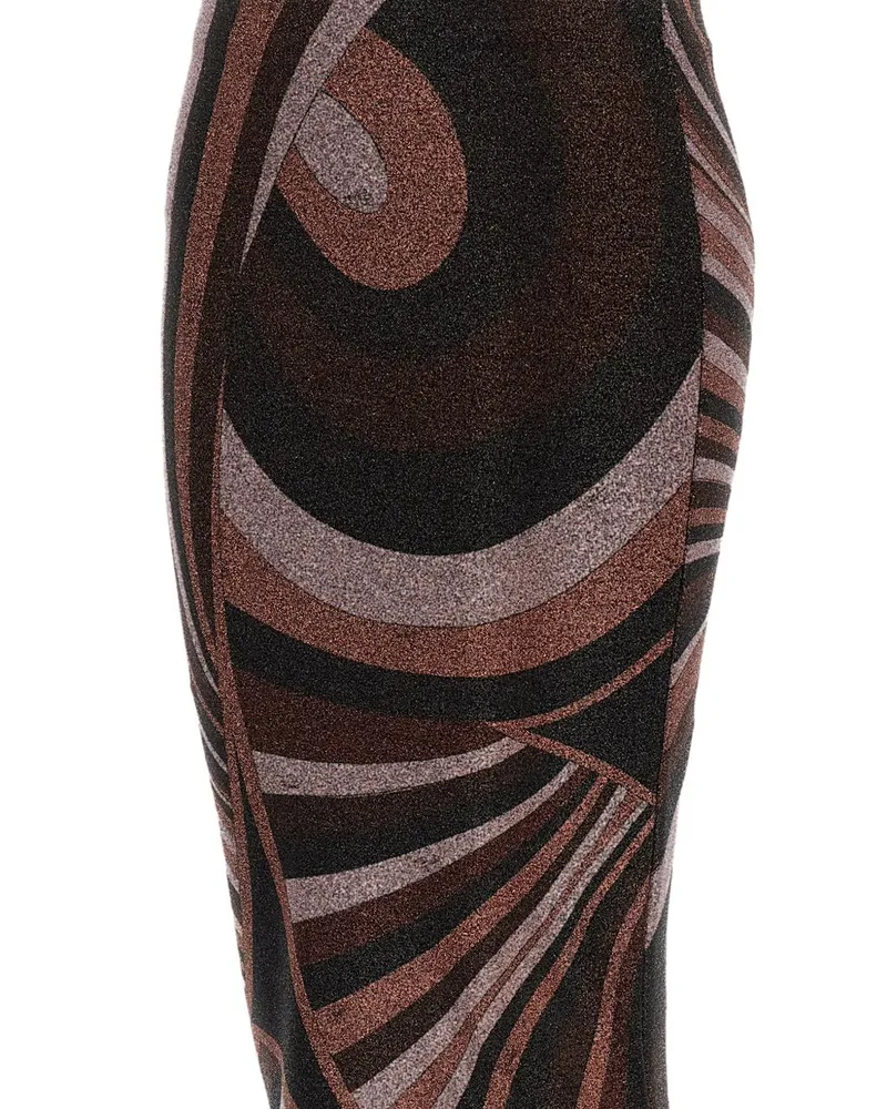 Emilio Pucci Abstract-Jacquard Print Skirt — Black Black