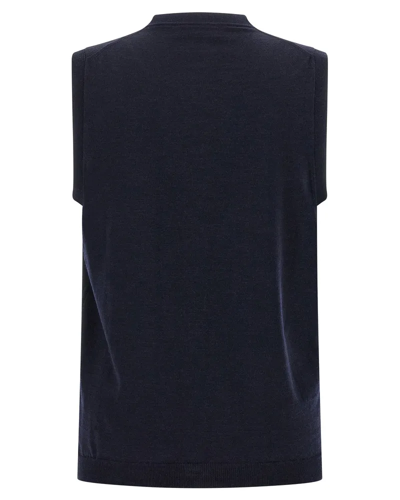 Zanone Flexwool Wool Vest — Navy Navy