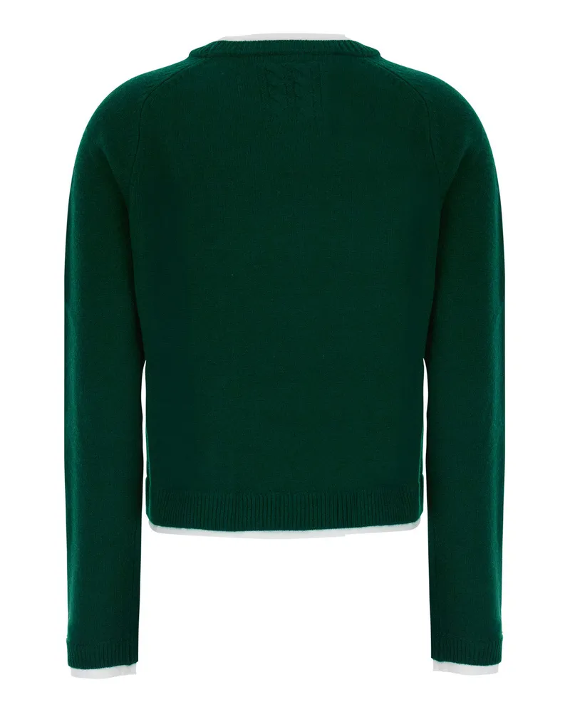 Semicouture Women's Knit Top Wool-Cashmere Green Tops Green