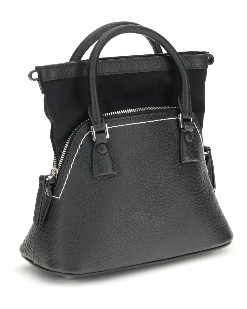 Maison Margiela Women's Leather Handbag 5ac Black Calf Shoulder Bags Black