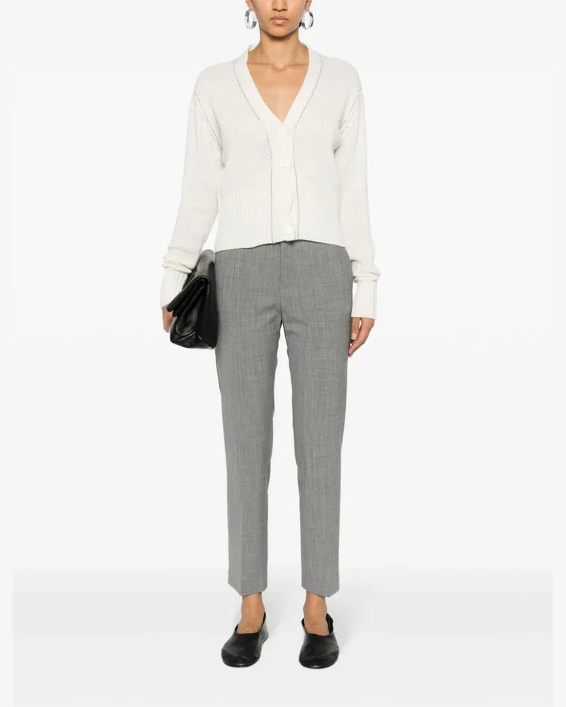 Fabiana Filippi Women's Bead-Embellished Cashmere Cardigan Ss24 W Ivory
