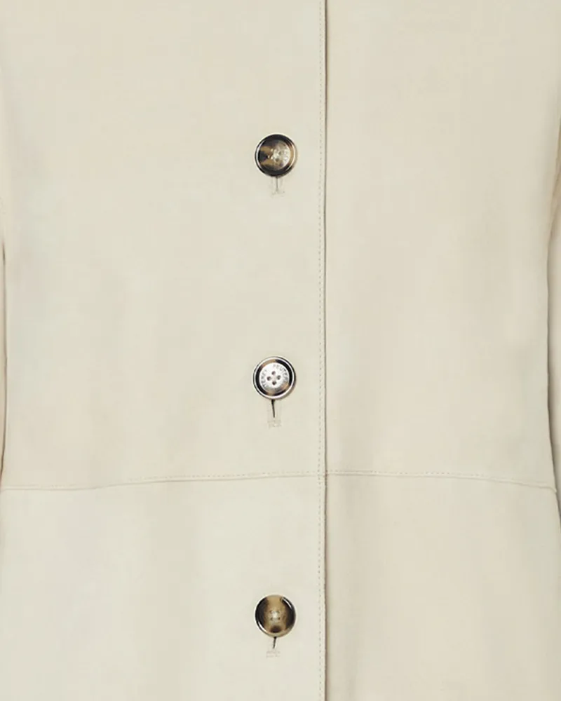 Peuterey Women's Suede Jacket Lya Parchment Leather Beige