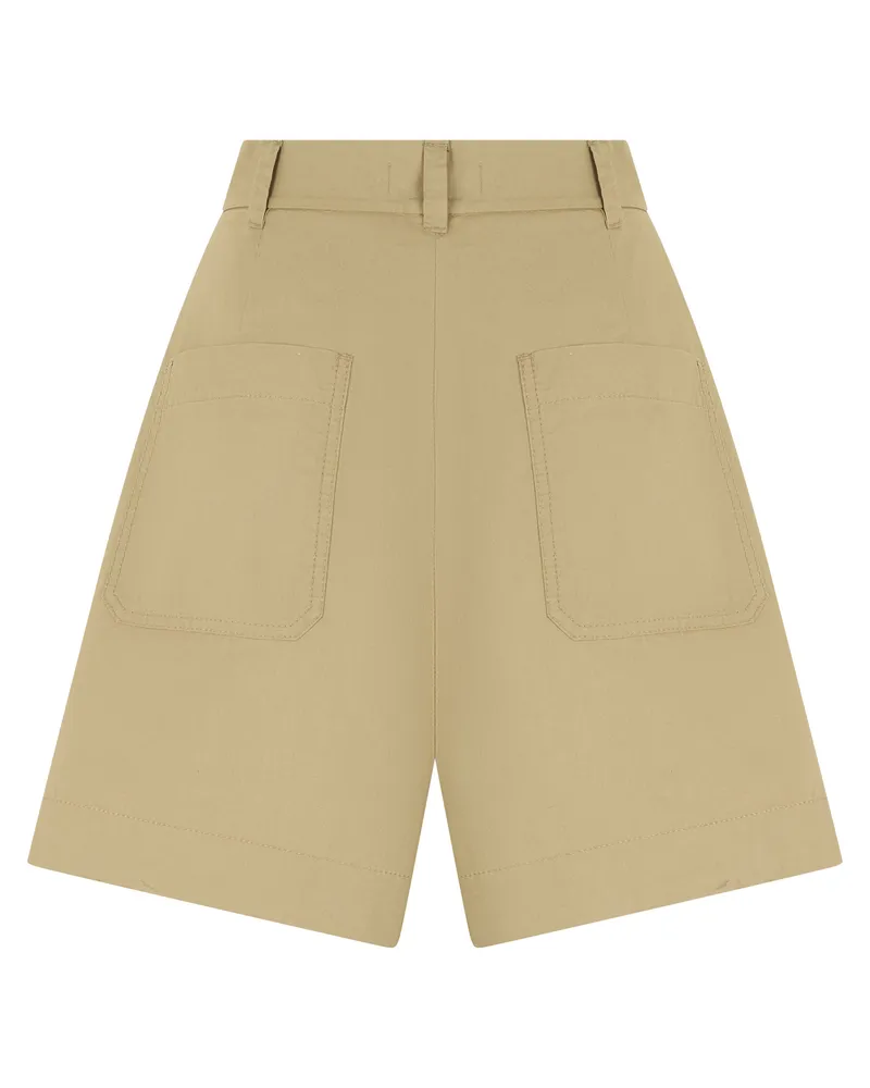 Max Mara Women's Cotton Bermuda Shorts Olive Green Green
