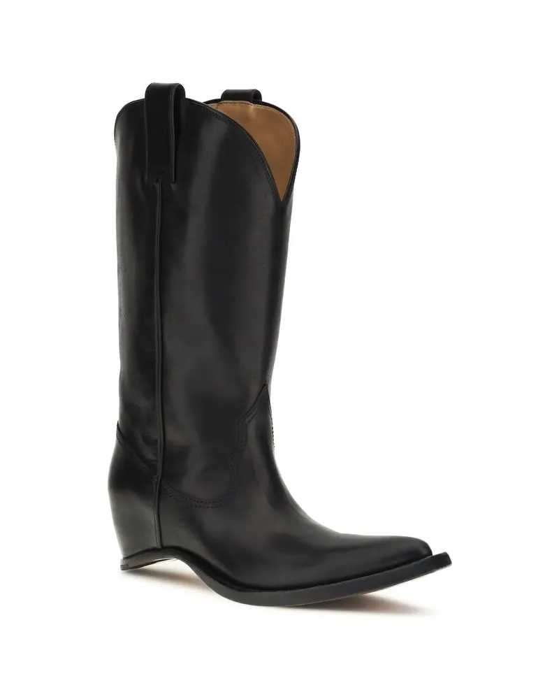 Maison Margiela Women's Black Calf Leather Bos Taurus Ankle Boots Black