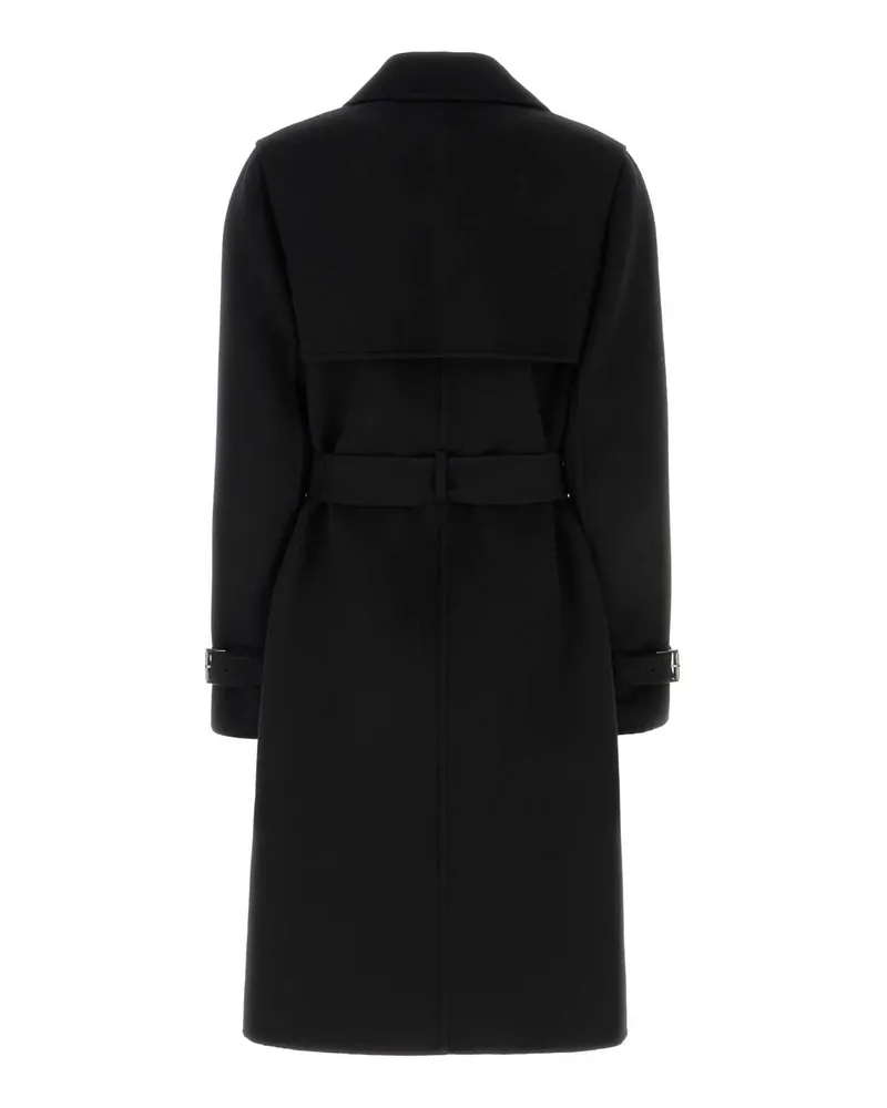 Fendi Double-Breasted Wool Coat Nero