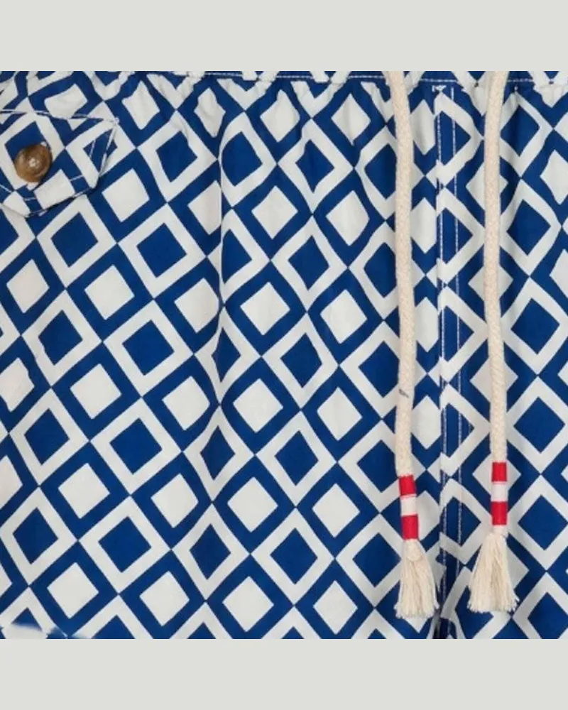 MC2 Saint Barth Men's Swim Shorts Multicolour Polyester Beachwear Sea Clothing Navy