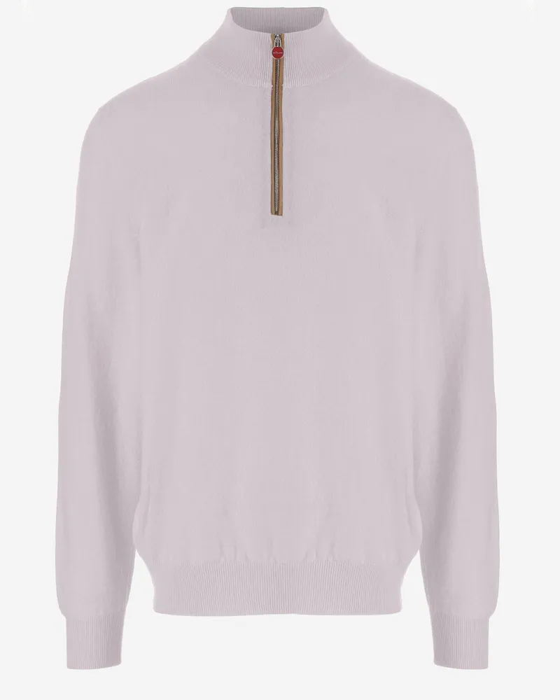 Kiton Men's Cashmere Sweater With High Neck Lilac Purple