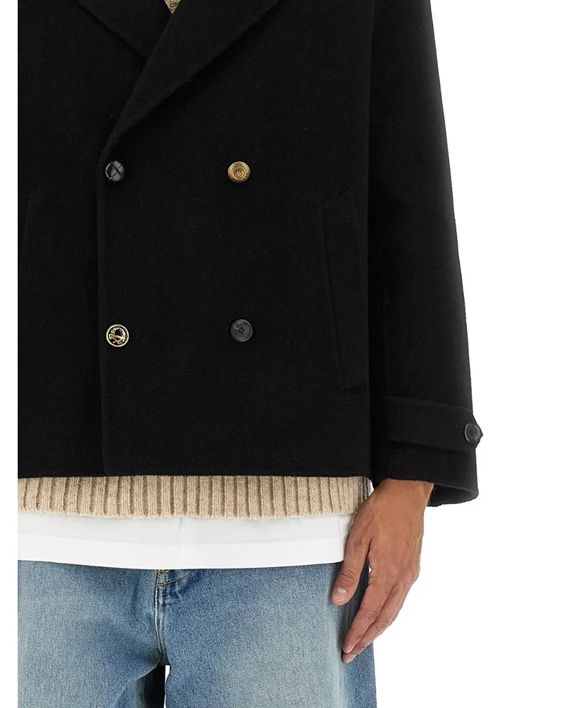 Moschino Double-Breasted Wool Cashmere Jacket — Black Black