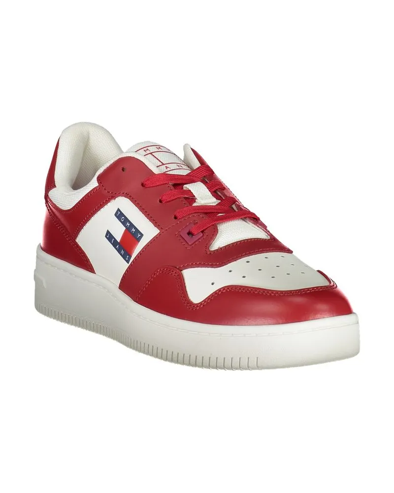 Tommy Hilfiger Leather Colorblock Sneaker — Red Red