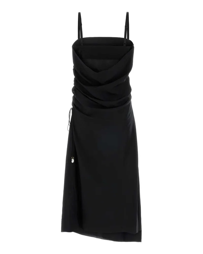 Carven 6261k21075 N999 Deepblack Exterior: Silk Abiti Dress Black