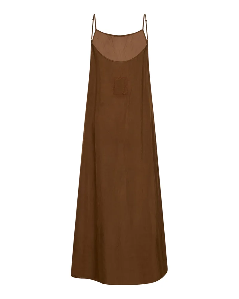 Uma Wang Women Mustard Viscose Anaya Midi Dress Brown