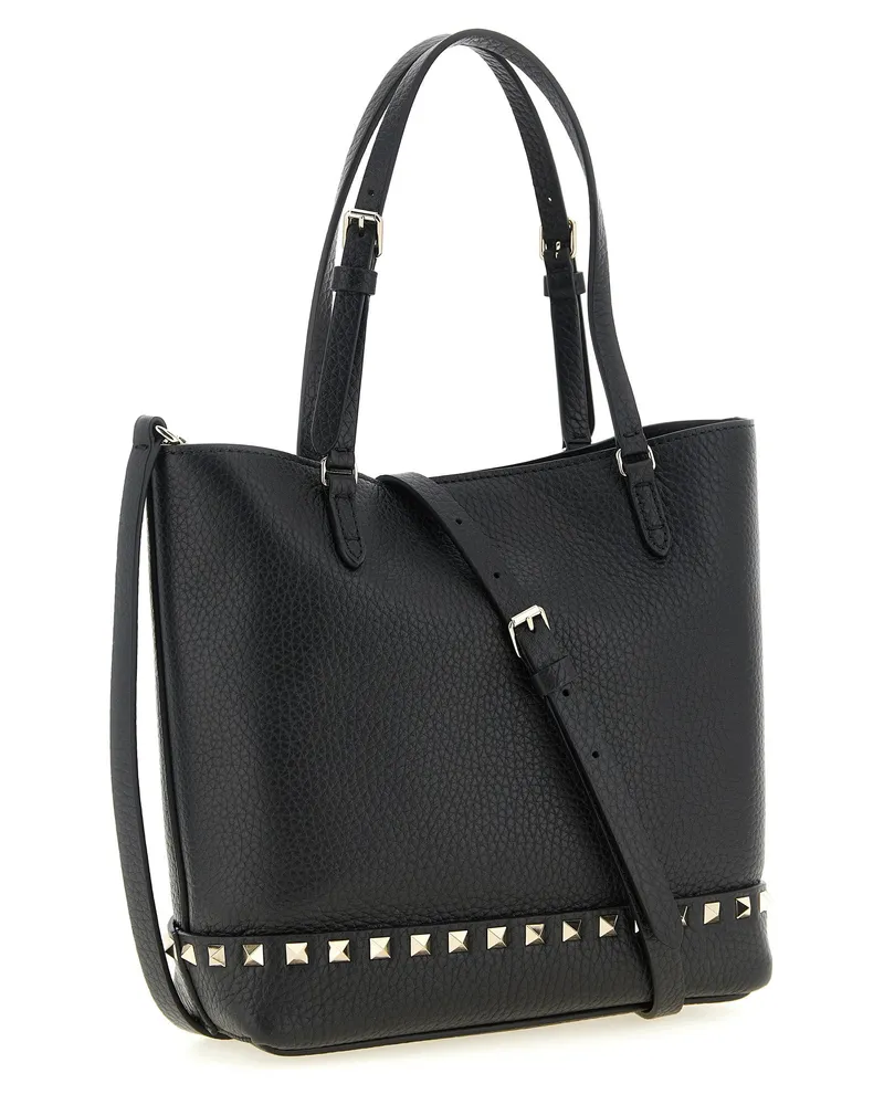 Valentino Garavani Rockstud Shoulder Bag — Black Black