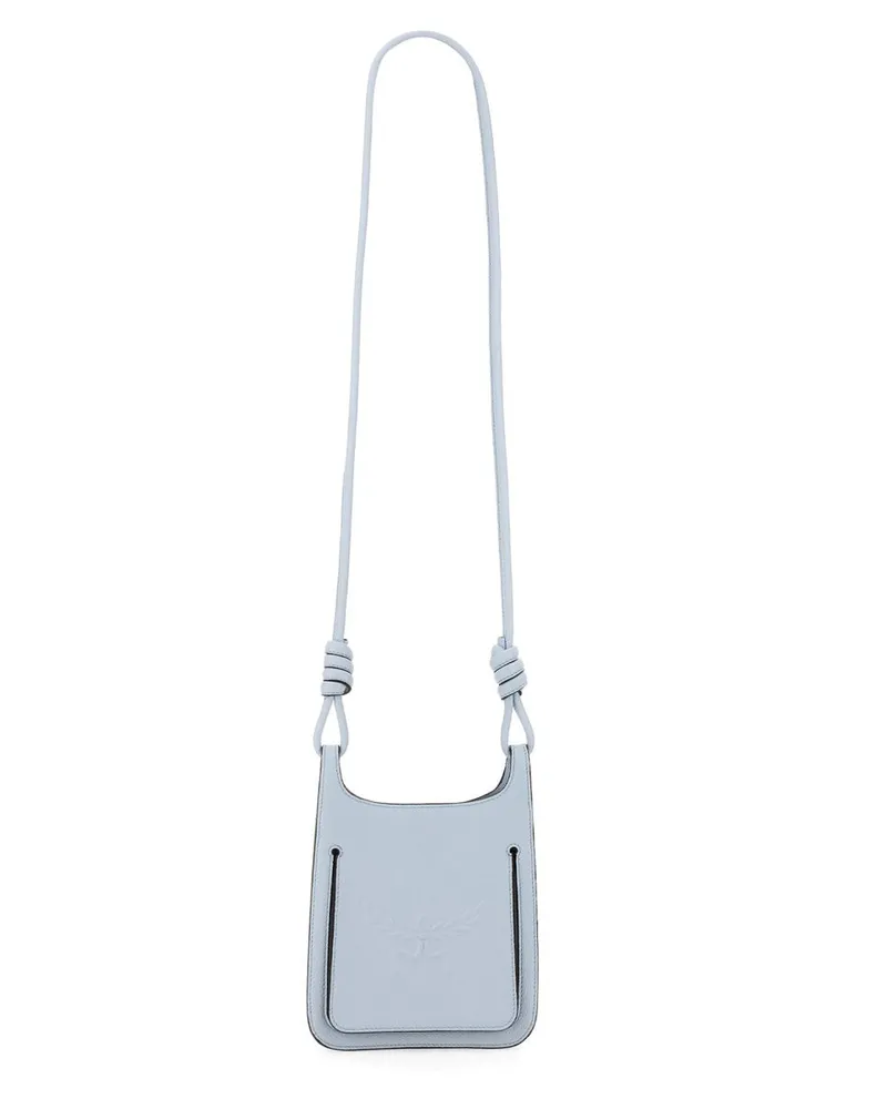 MCM Women's Hobo Bag Himmel Baby Blue Cowhide Shoulder Blue